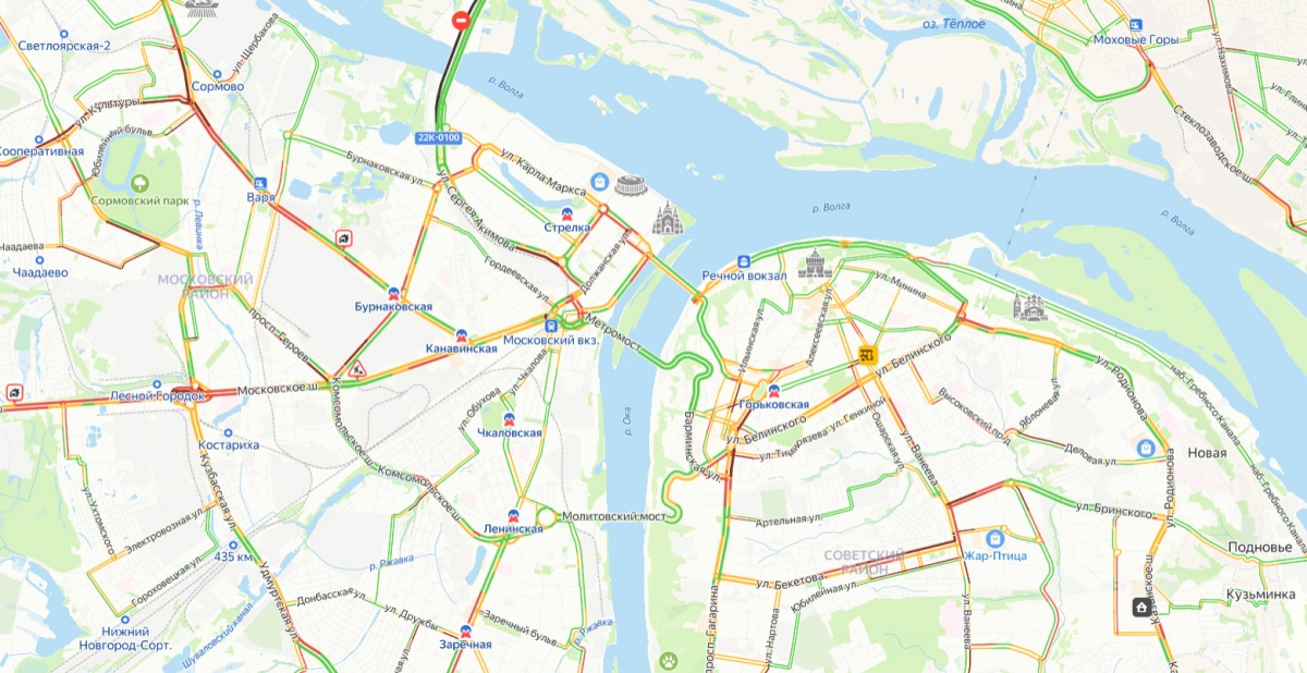 Пробки в 9 баллов образовались в Нижнем Новгороде утром 17 декабря - фото 1