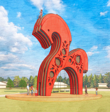 Выбран дизайн городецкого паблик-арта &mdash; огромного красного коня на берегу Волги - фото 2