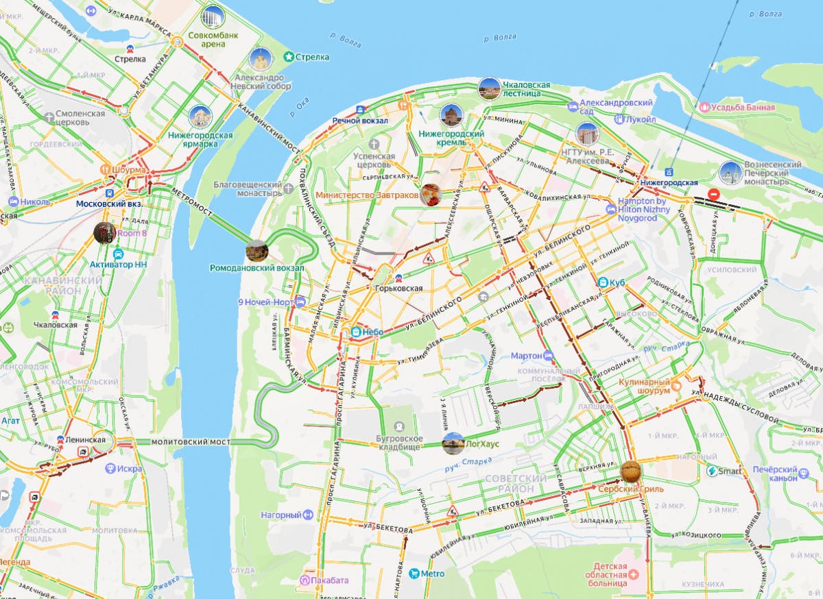 Восьмибалльные пробки сковали Нижний Новгород вечером 5 марта - фото 1