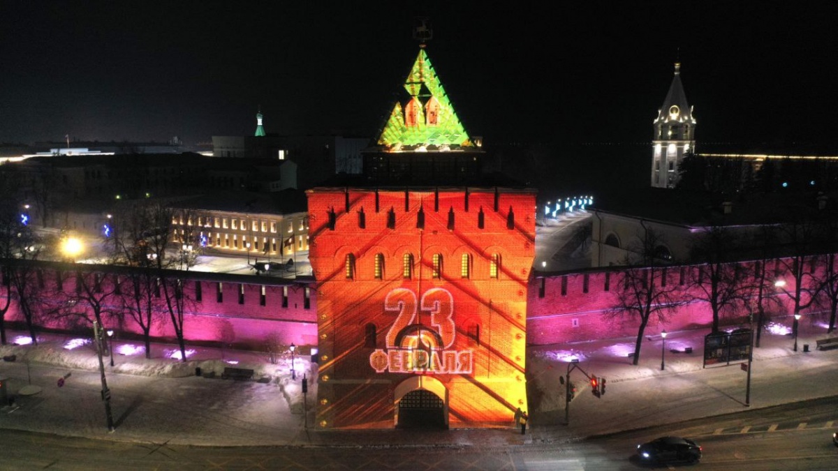 Праздничная подсветка появится на стенах Нижегородского кремля 23 февраля - фото 1
