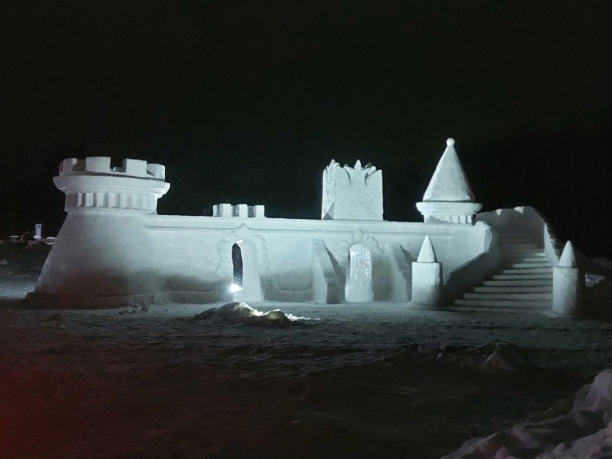 Скульптор в Городце создал из снега сказочный замок - фото 1