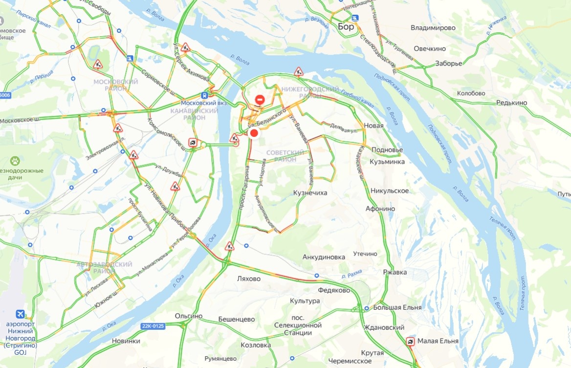 Пробки образовались в Нижнем Новгороде утром 5 мая - фото 1