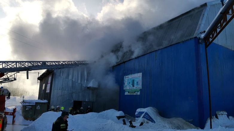 Почти 70 человек задействованы в тушении пожара в бывшем мясном комбинате в Нижнем Новгороде - фото 3