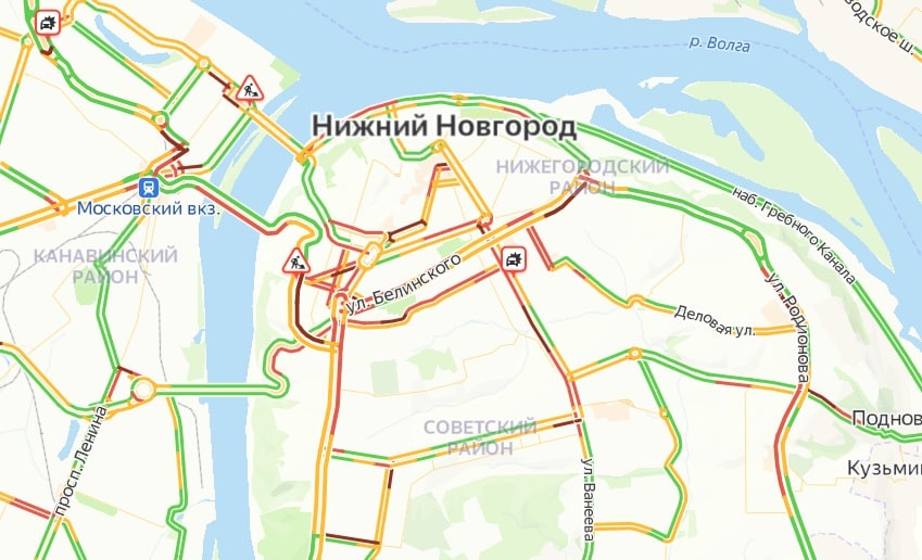 Восьмибальные пробки сковали Нижний Новгород вечером 18 октября - фото 1