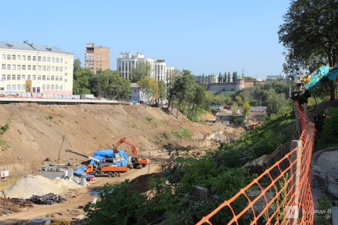 Опубликованы фото со стройки террасного парка в Нижнем Новгороде - фото 13